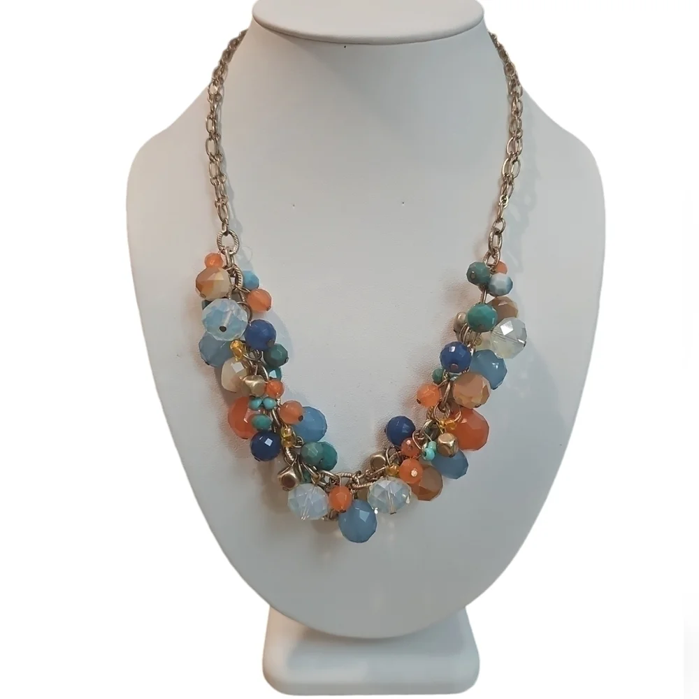 Loft Vintage candycore cha cha bib necklace, colorful beads choker